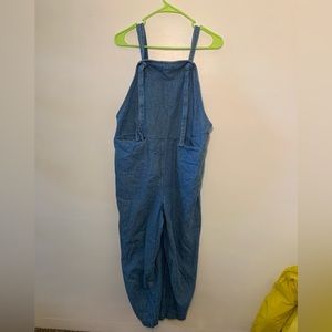 beaton linen overalls size medium denim
